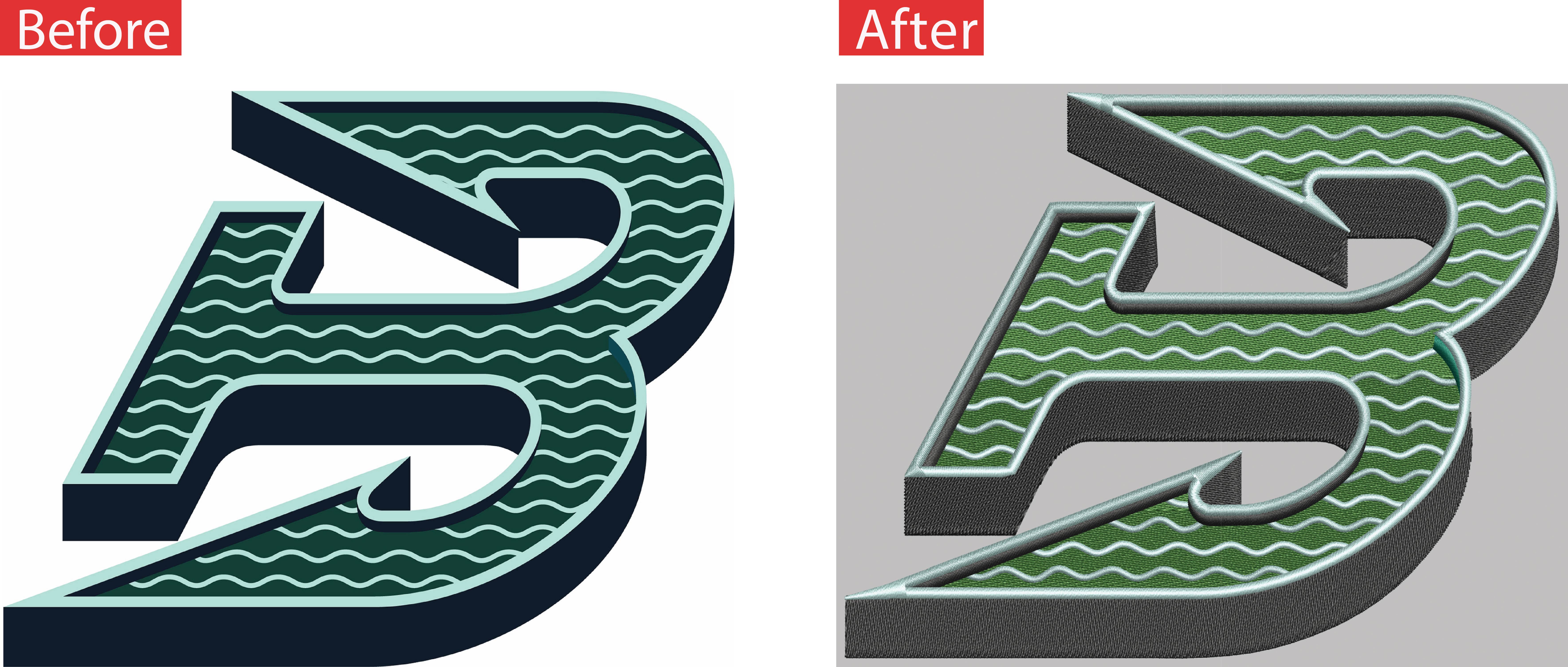 Digitized embroidery sample 1