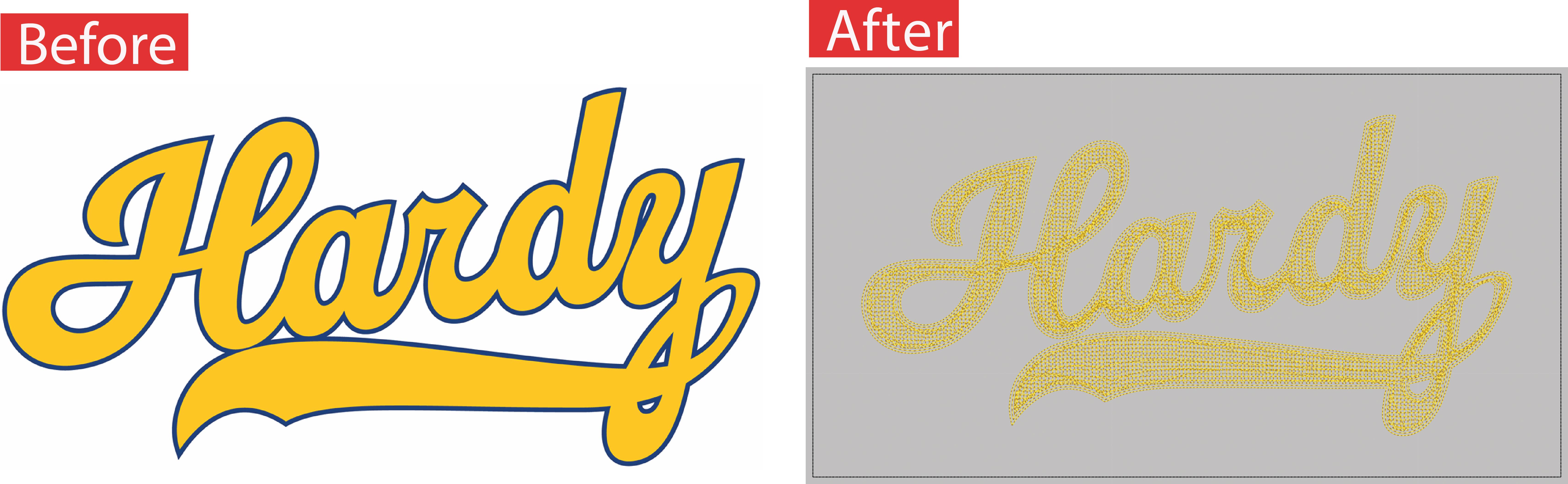 Digitized embroidery sample 20